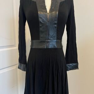 Marciano Black Women's Dress with Leather Accents